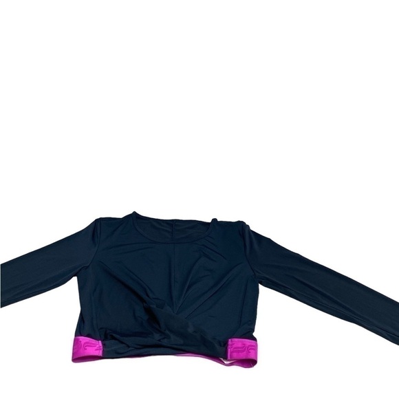 Fabletics PIA Front Twist Wide Elastic Bottom Band Thumbhole Cuffs Cropped L - Picture 9 of 15